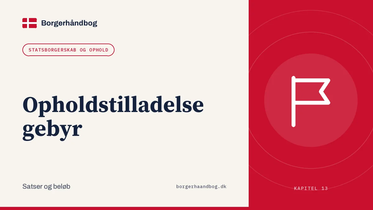 Opholdstilladelse gebyr