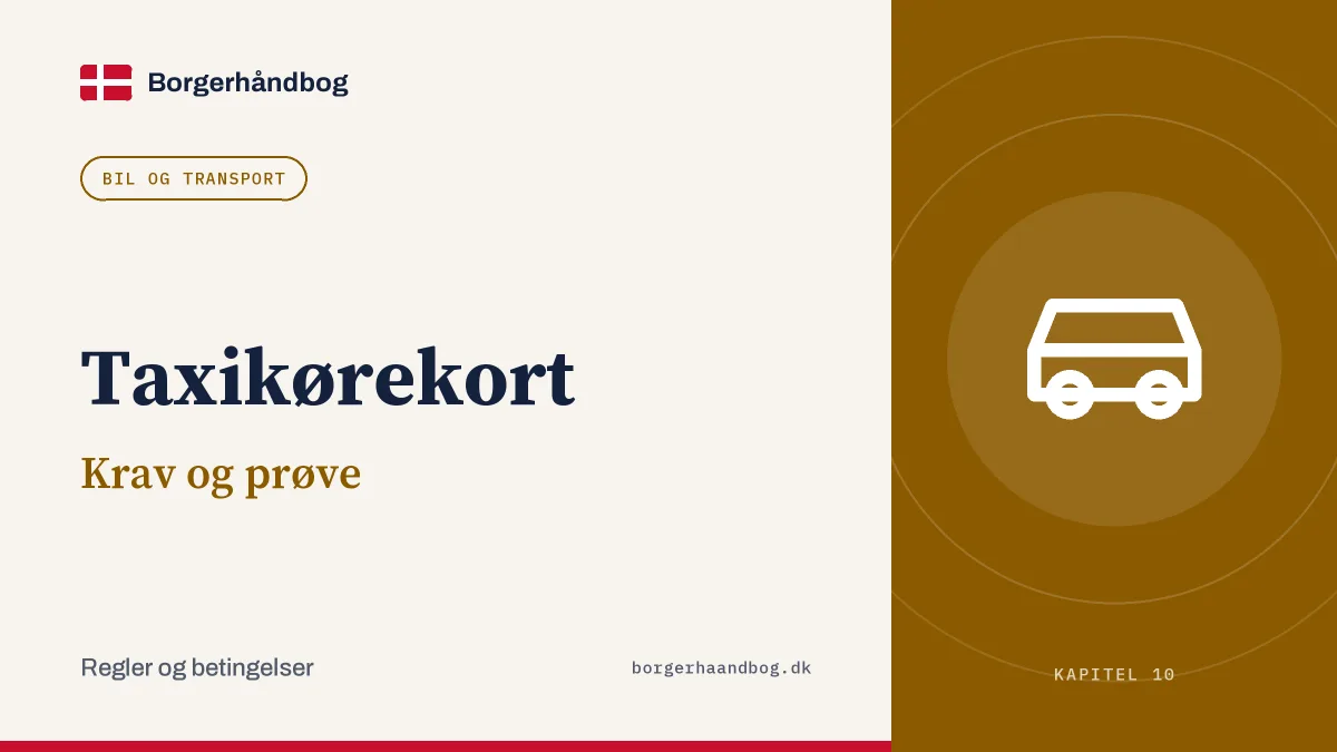 Taxikørekort: Krav og prøve