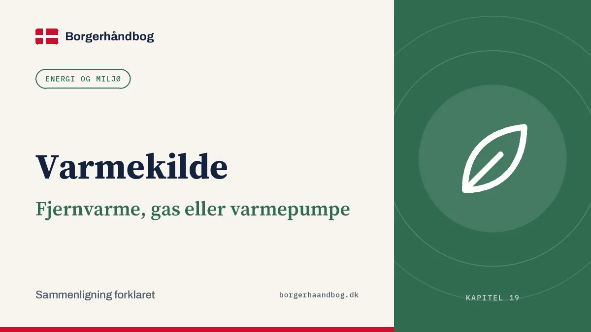 Varmekilde: Fjernvarme, gas eller varmepumpe